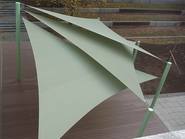 tension structures on a shade sails