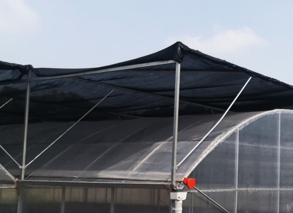 External shade system with black shade cloth