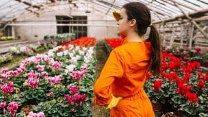 Image for a girl in a greenhouse