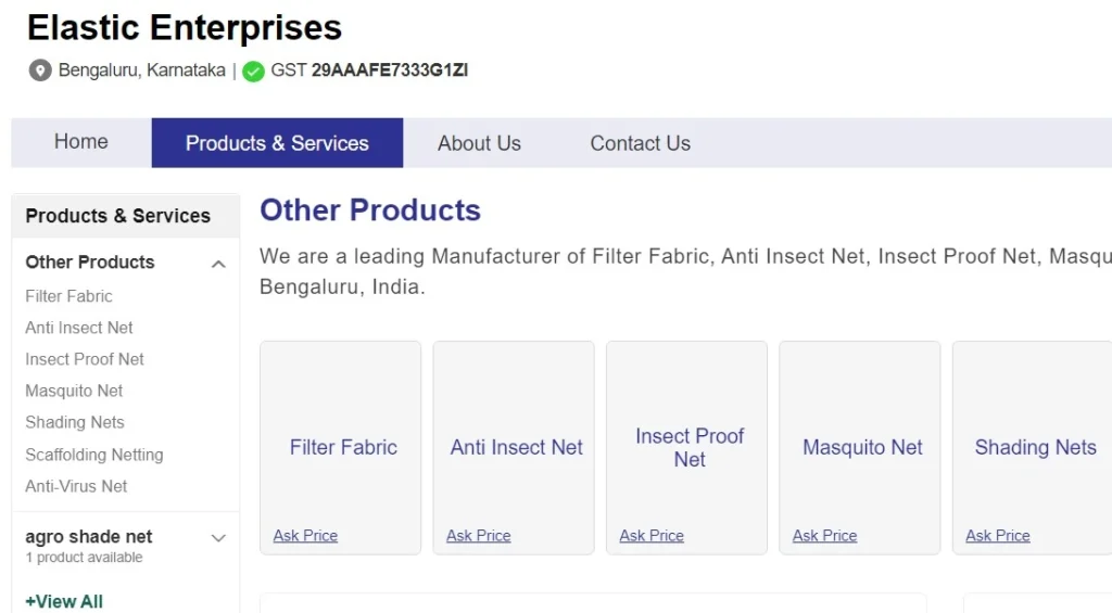 Shade Cloth Suppliers Bangalore - Elastic Enterprises