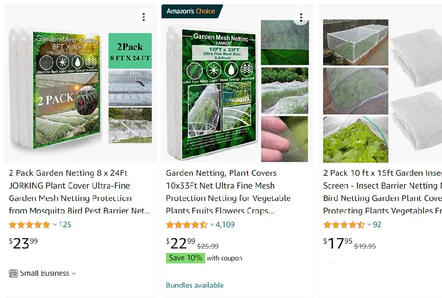 Buy insect netting from Amazon