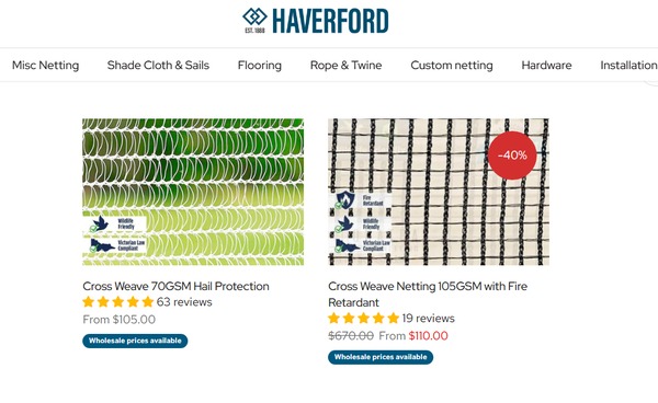 Антиградовые сетки Haverford