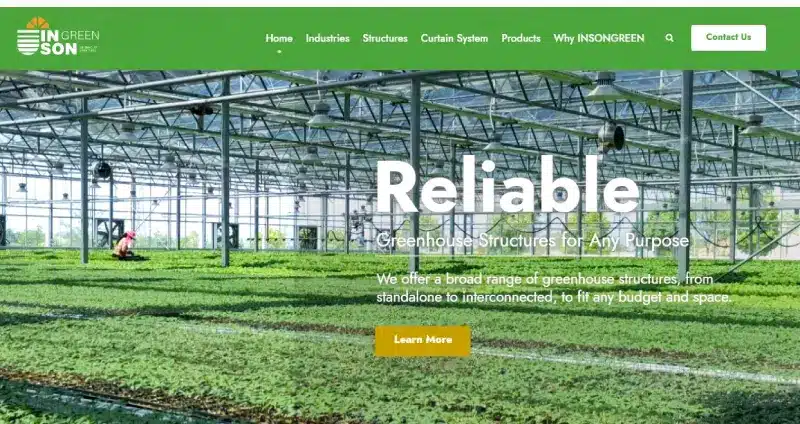 Industrial and Commercial Greenhouse Suppliers for California