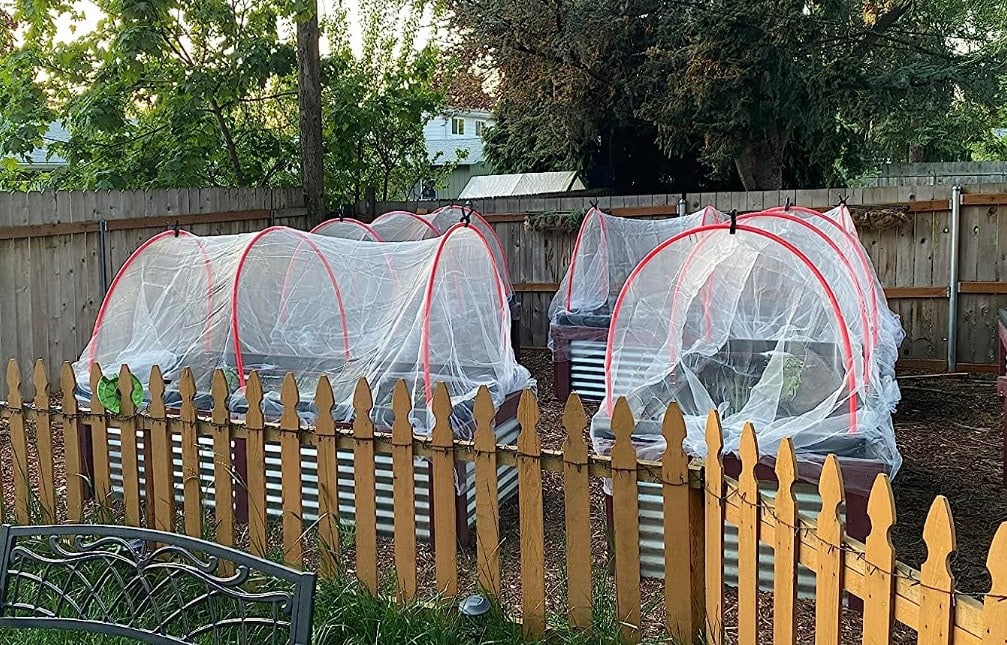 Hail netting installed for garden