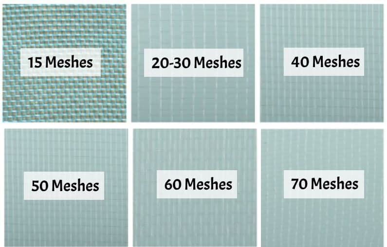 Meshes per inch - insect netting