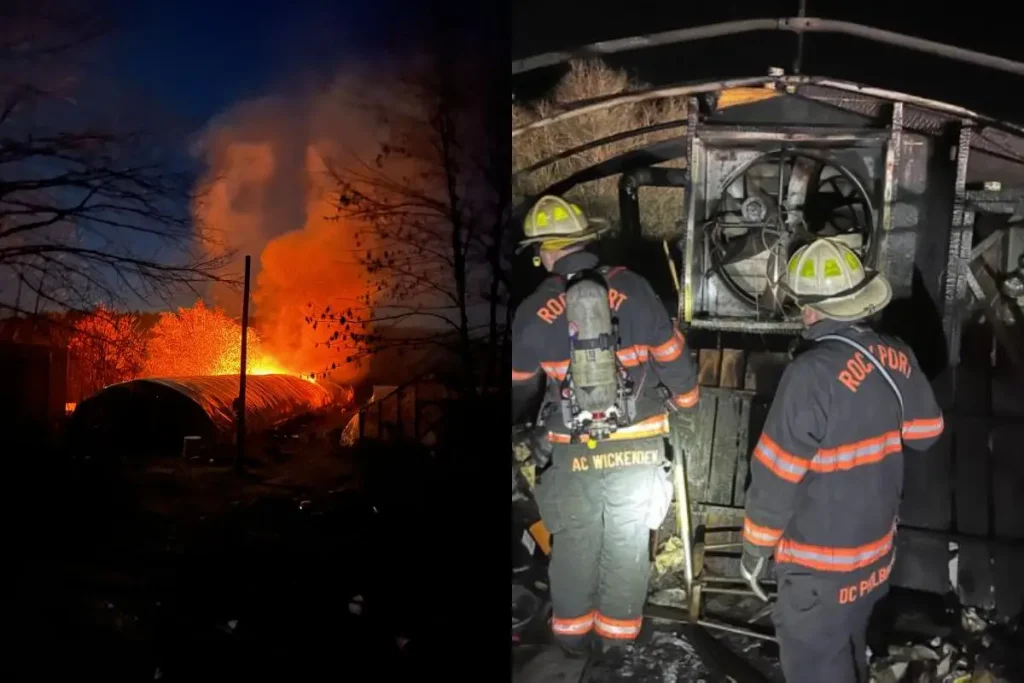 Rockport commercial greenhouse partially destroyed by fast-moving fire