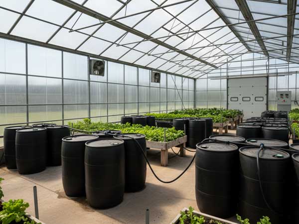 Masa térmica de barriles de agua