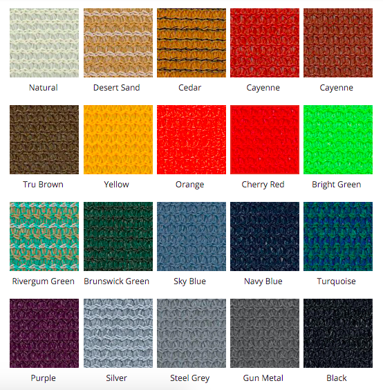 arc330 sun shade sail fabric colors